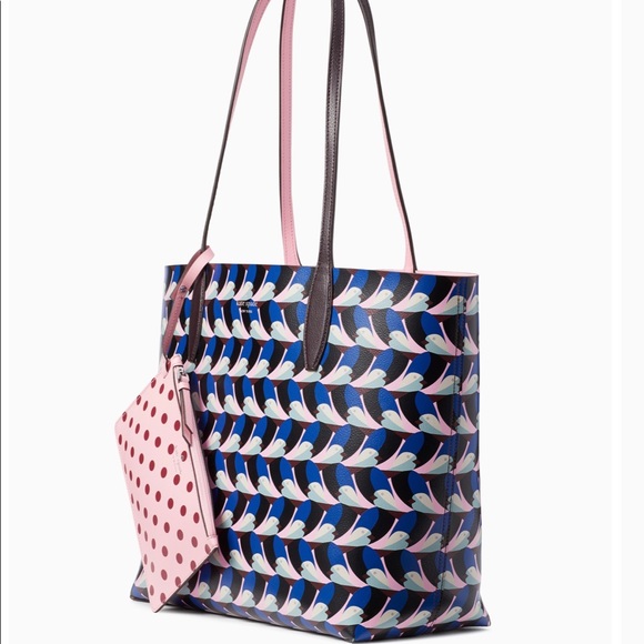 KATE SPADE arch love birds large reversible tote - Picture 2 of 4